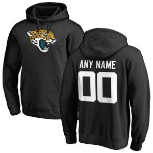 Jacksonville Jaguars Black Any Name & Number Logo Personalized Pullover Hoodie